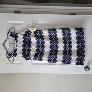 Navy and White Dress